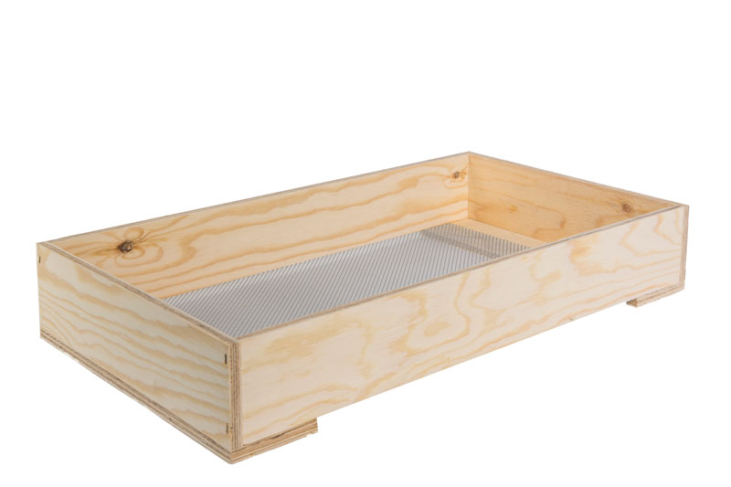 Coperchio in legno e rete di areazione per cassettino in legno, consente una migliore areazione durante lo spostamento degli sciami.